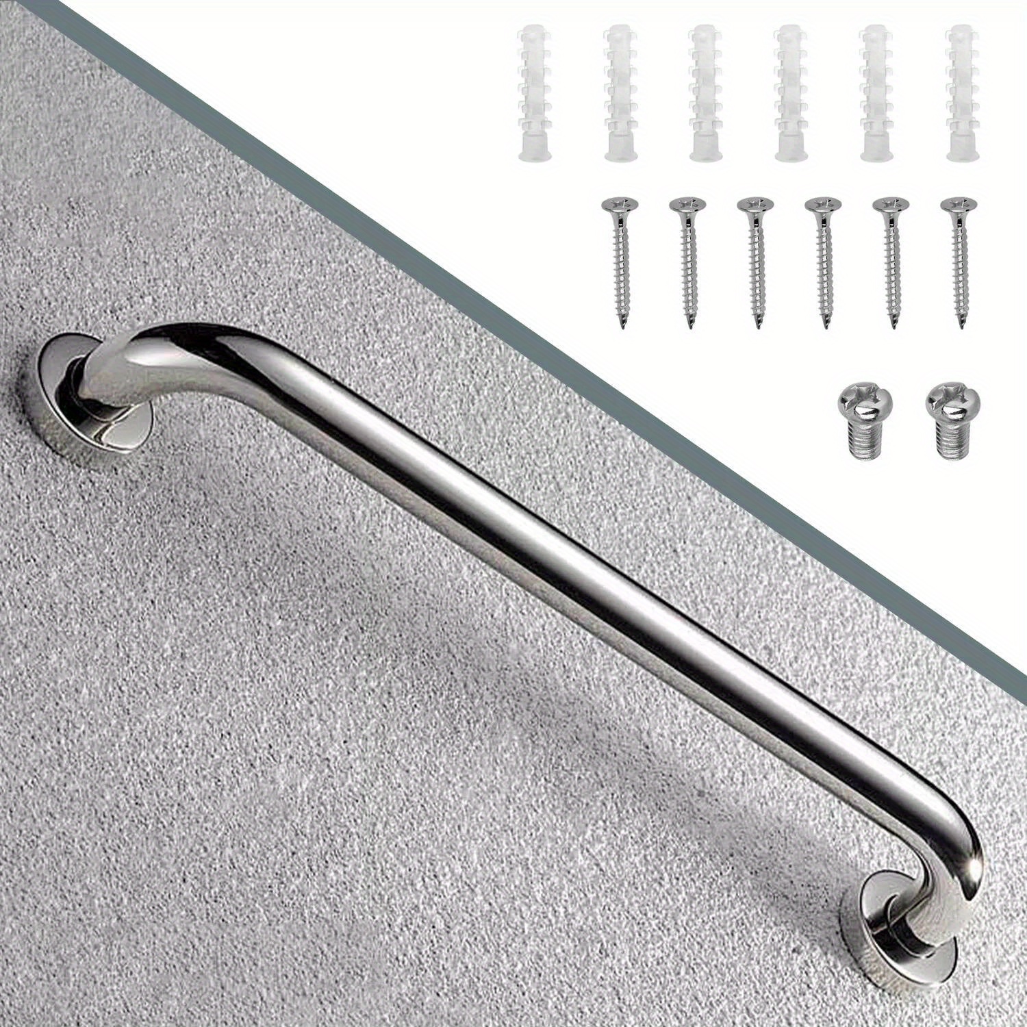 

1/ 2pcs 30cm/ 18inch Stainless Steel Grab Bar Bathroom Safety Handicap Shower Tub Handle Support