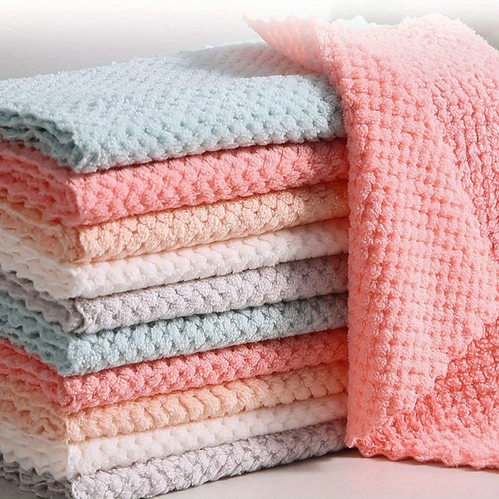 set of 10 sturdy towels for cleaning,   absorbent kitchen cloths, machine washable: reliable towels for washing dishes, removing grease, and   household cleaning. details 8