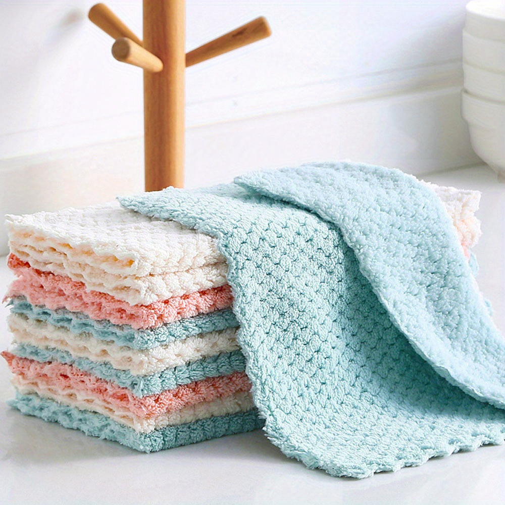 set of 10 sturdy towels for cleaning,   absorbent kitchen cloths, machine washable: reliable towels for washing dishes, removing grease, and   household cleaning. details 10