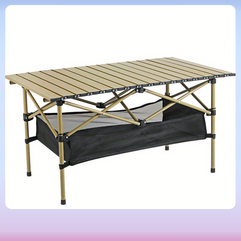 

Indoor And Outdoor Portable Folding Table With Detachable Net, 300 Lb Load Bearing