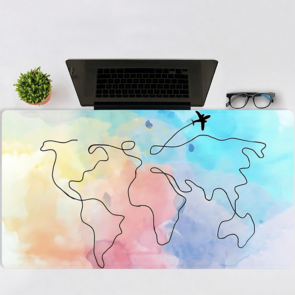 

Aesthetic Gaming Mouse Pad - Non-slip, Desk Mat For Home Office | Rubber Base | | Multiple Sizes , Plane, Accessories, Gift For Women