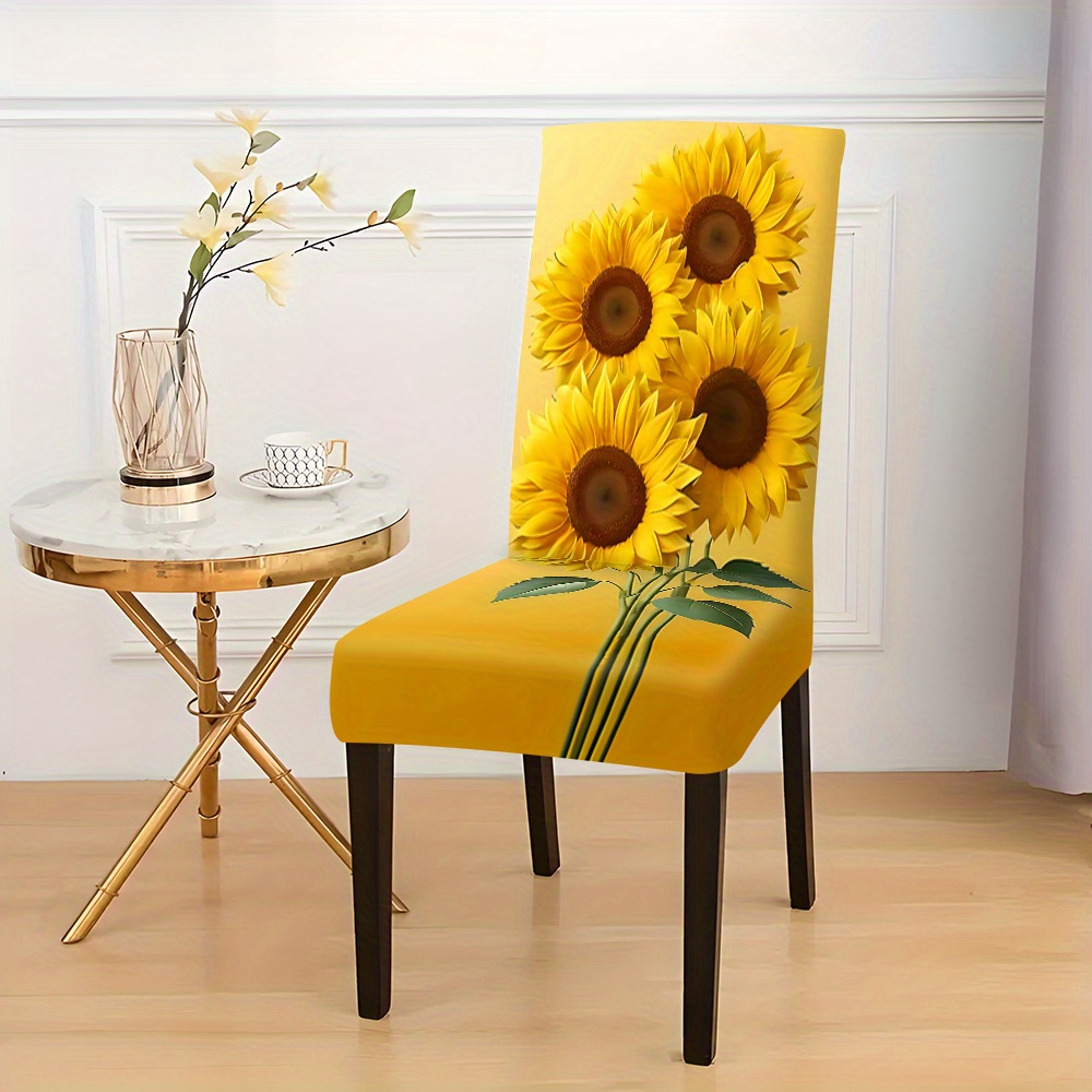 

2pcs/4pcs/6pcs/creative Sunflower, Chair Cover Sofa Cover, Dining Chair Cover, Fashionable Protection Cover, Used For Restaurant Living Room Decoration