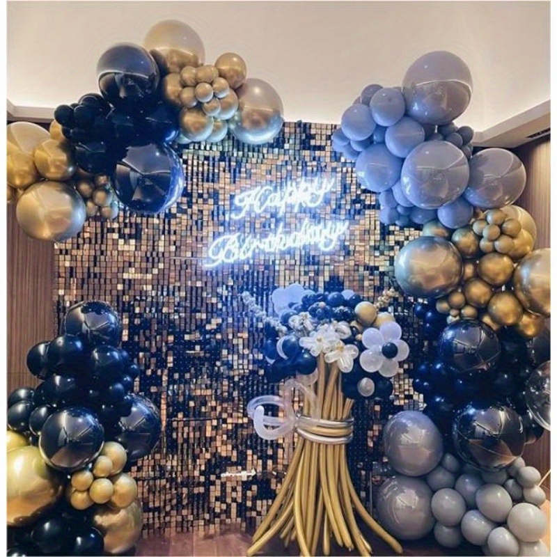 Black Golden Balloon Arch Kit Versatile Latex Balloons - Temu