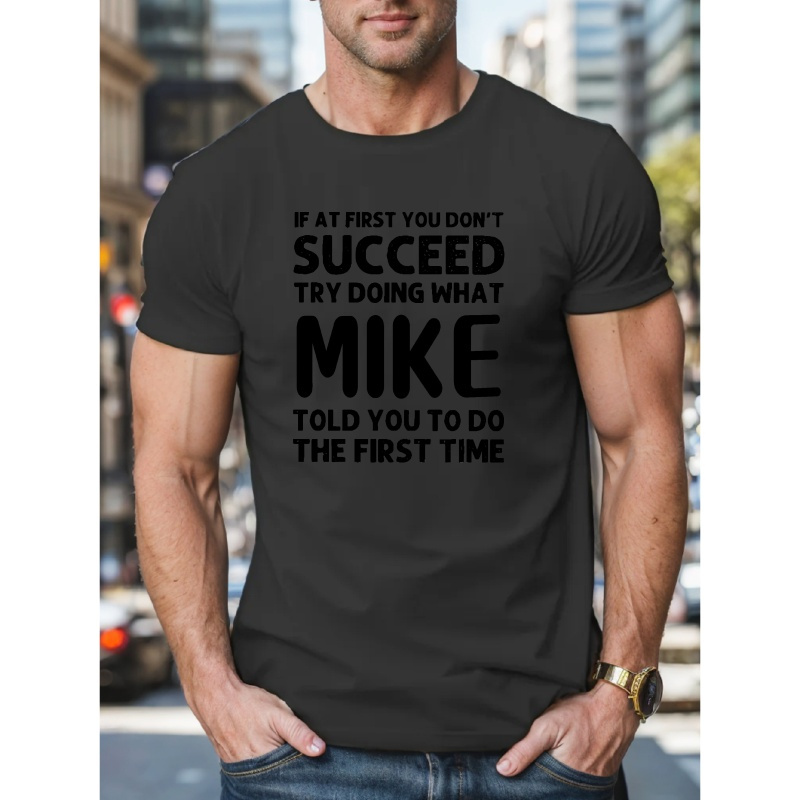 

Succeed Mike Print Round Neck Comfortable Short-sleeve Shirt With New Men's Fashion Pattern Print, Suitable For Casual Daily Outdoor Activities At Home