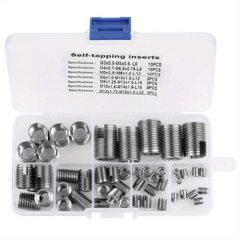 

Thread Inserts Set, 50pcs Thread Insert, High Hardness Repair Tool, Stainless Steel Fix Tool For Home Repairing