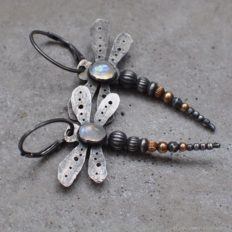 TEMU Set Of 2 Beautifully Designed Dragonfly Earrings In Vintage Ethnic Bohemian Style, Copper And Silvery Tone, Perfect For Daily Wear Or As A Gift For Parties And Banquets