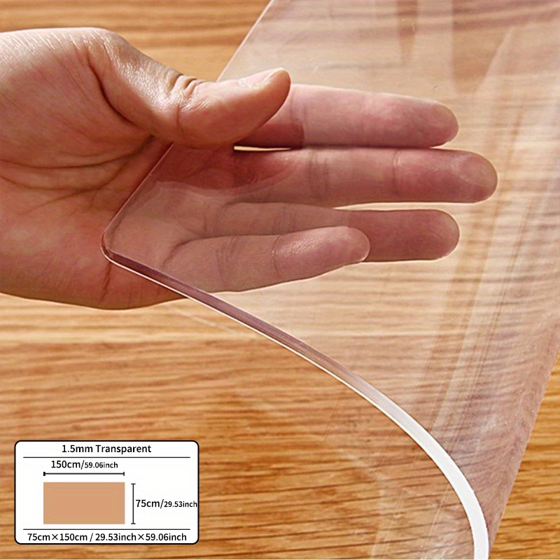 Tovaglia PVC Trasparente - Copritavolo Protettiva, Pellicola Effetto Vetro x Tavolo (80 x 140 cm