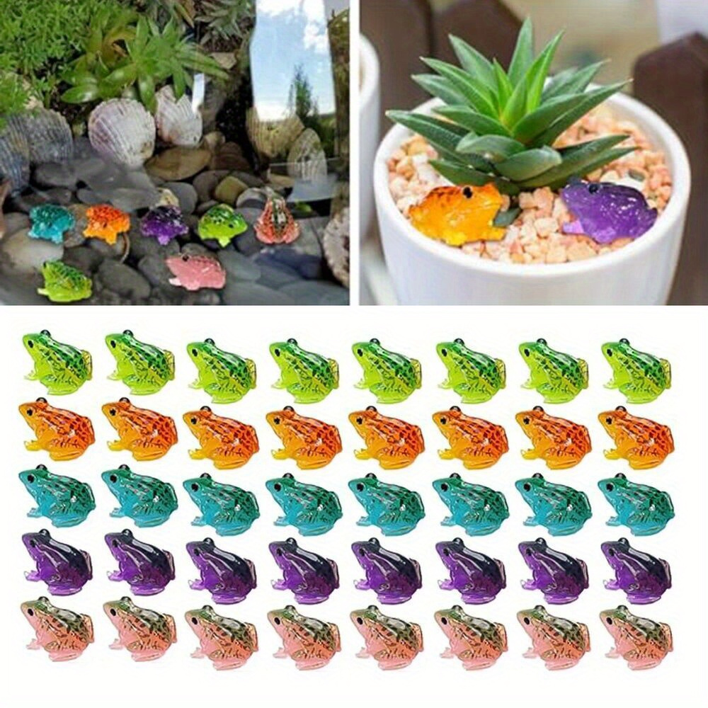 

20pcs Mixed Color Cute Frog Statues, Diy Crafts, Home Decoration And Fairy Garden Wechat Landscape, Micro Landscape Ornaments Accessories Moss Landscaping Resin Crafts Desktop Small