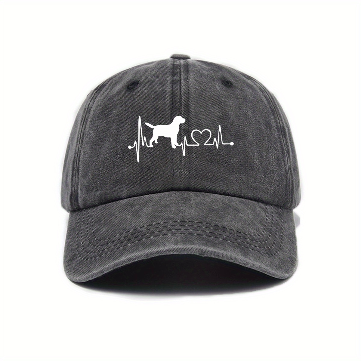 E-shop Niedliche Welpen-EKG-Druck Vintage Casual Baseballcap, Outdoor Mode Unisex Hut