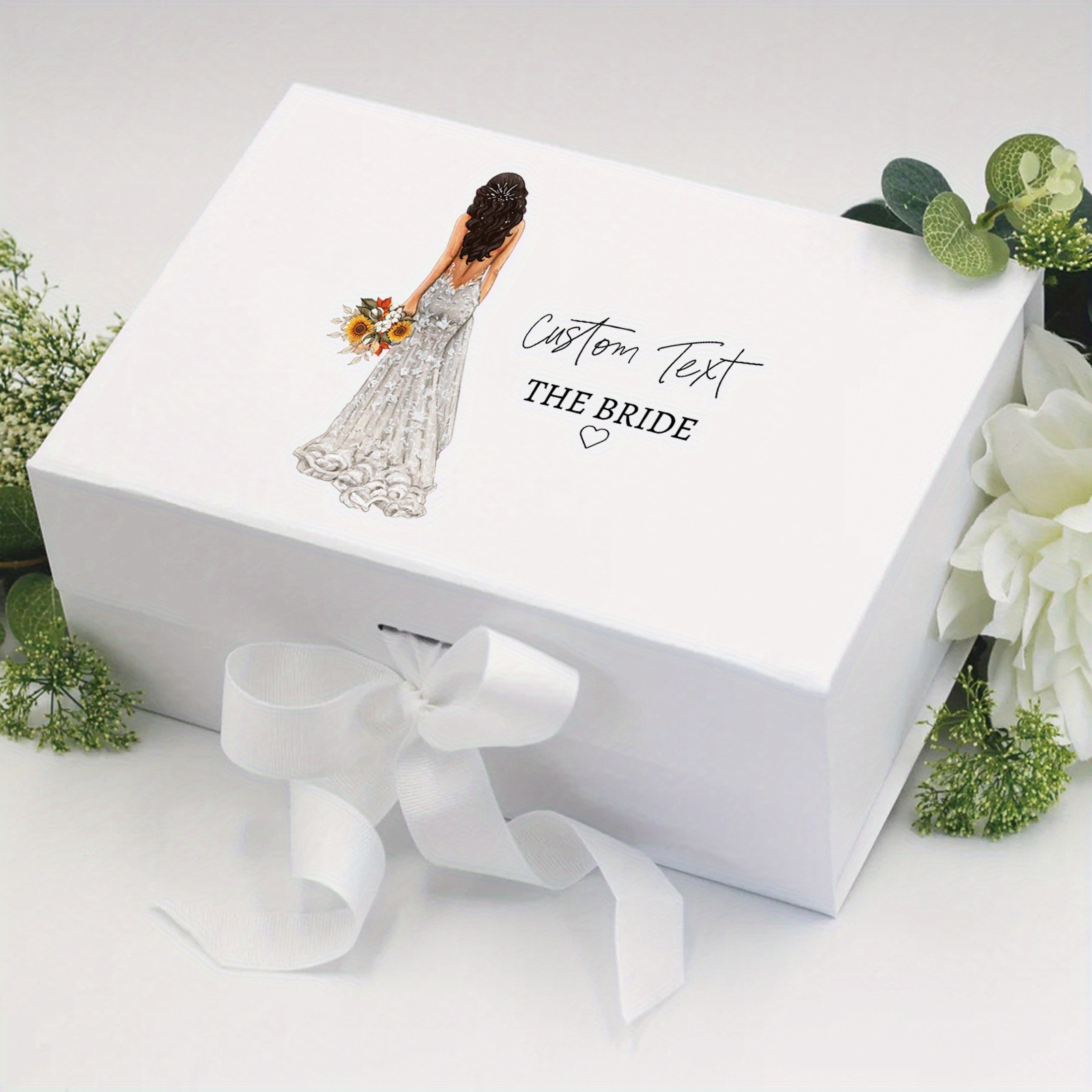 

Custom Mr & Mrs Wedding Keepsake Gift Box - Personalized Just Married Bride And Groom Present