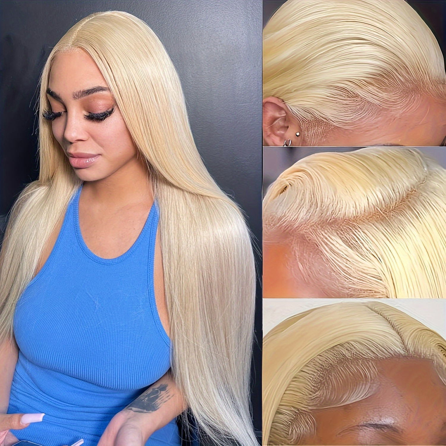 613 Lace newest Front Wig Human Hair 13x4 613 HD Lace Frontal