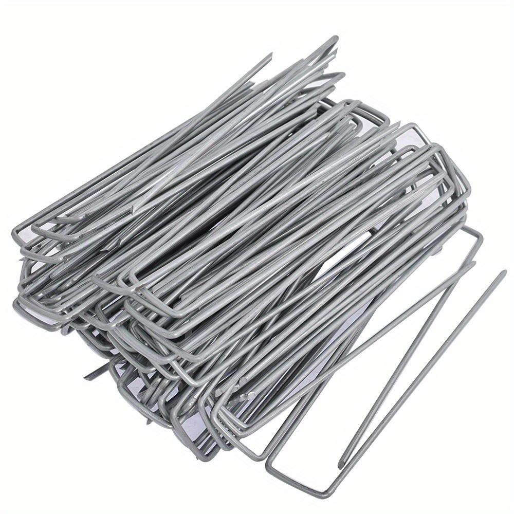 

200pcs 6" Galvanized Garden - , Reusable U-shaped Landscape Pins For Securing Sod, Barriers & More - Ideal For Gardening And Landscaping