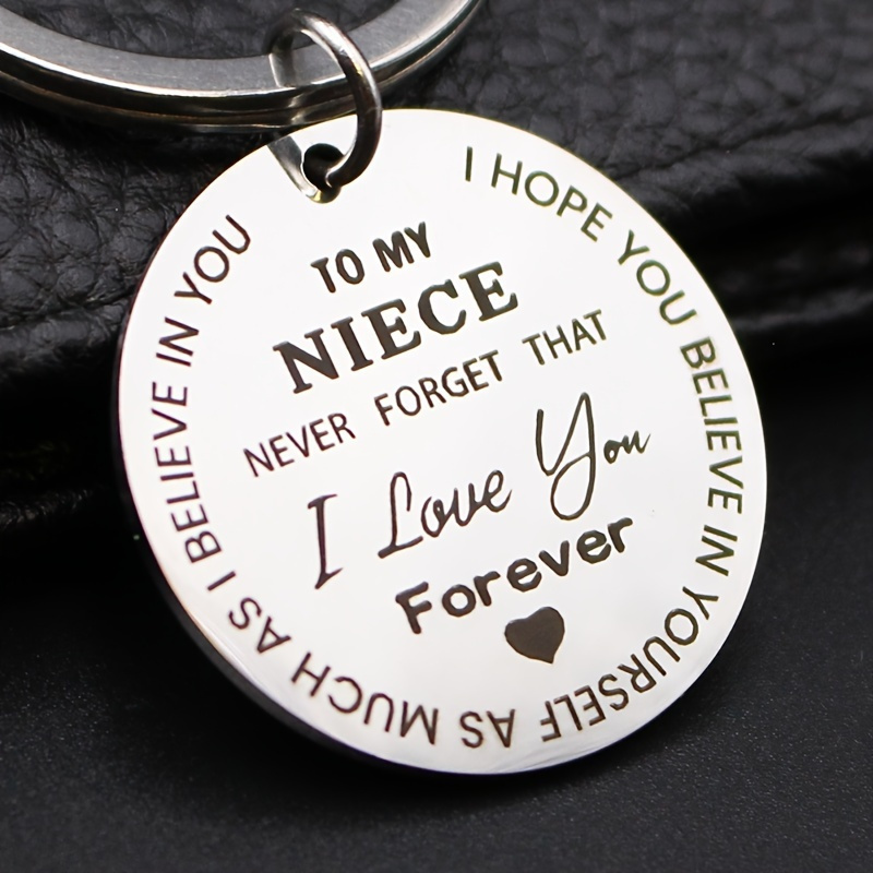 

Inspirational Stainless Steel Keychain For Niece - Perfect Birthday Or Graduation Gift From - Chic Handbag & Backpack Accessory