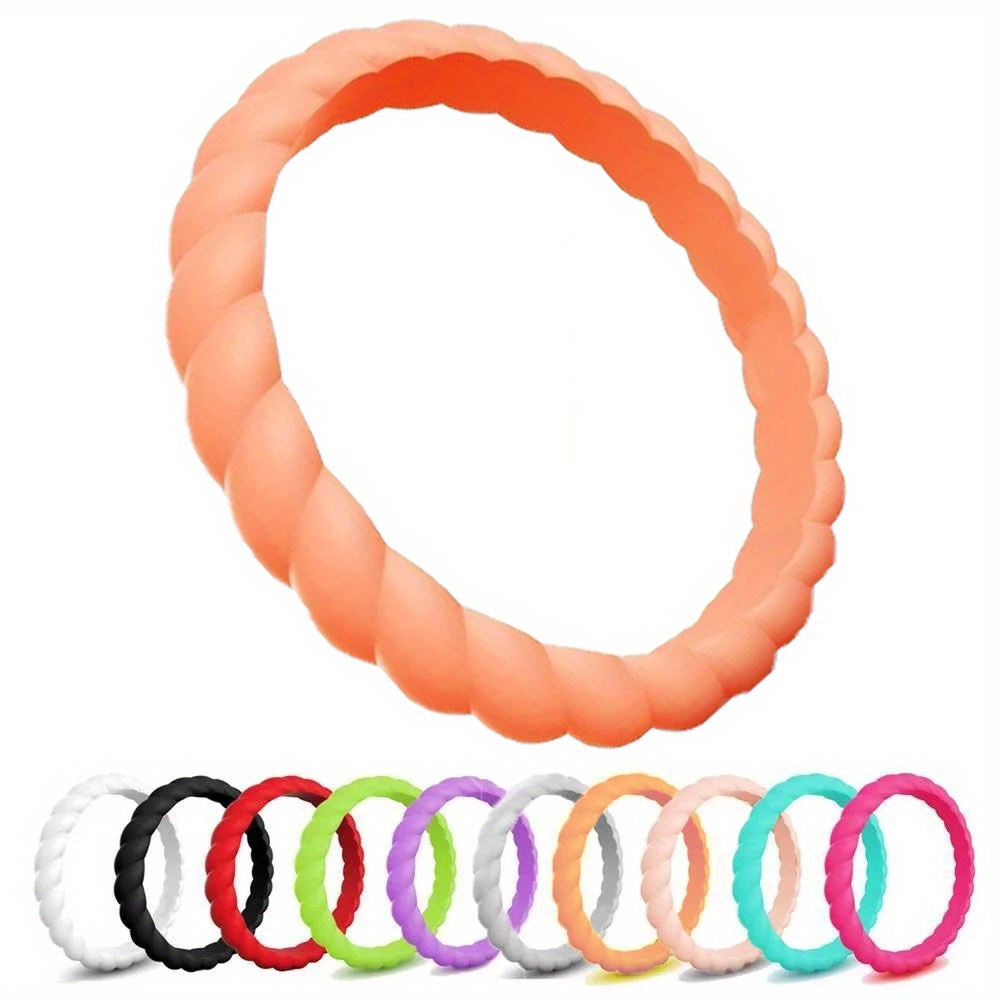 Soft & Stackable Silicone Twist Ring for Women - Ideal for Weddings & Holidays