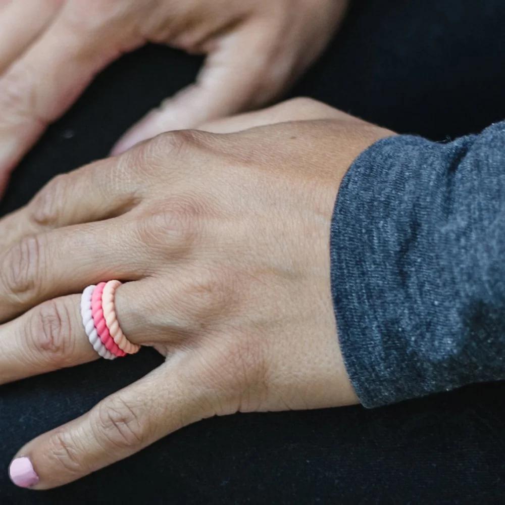Soft & Stackable Silicone Twist Ring for Women - Ideal for Weddings & Holidays