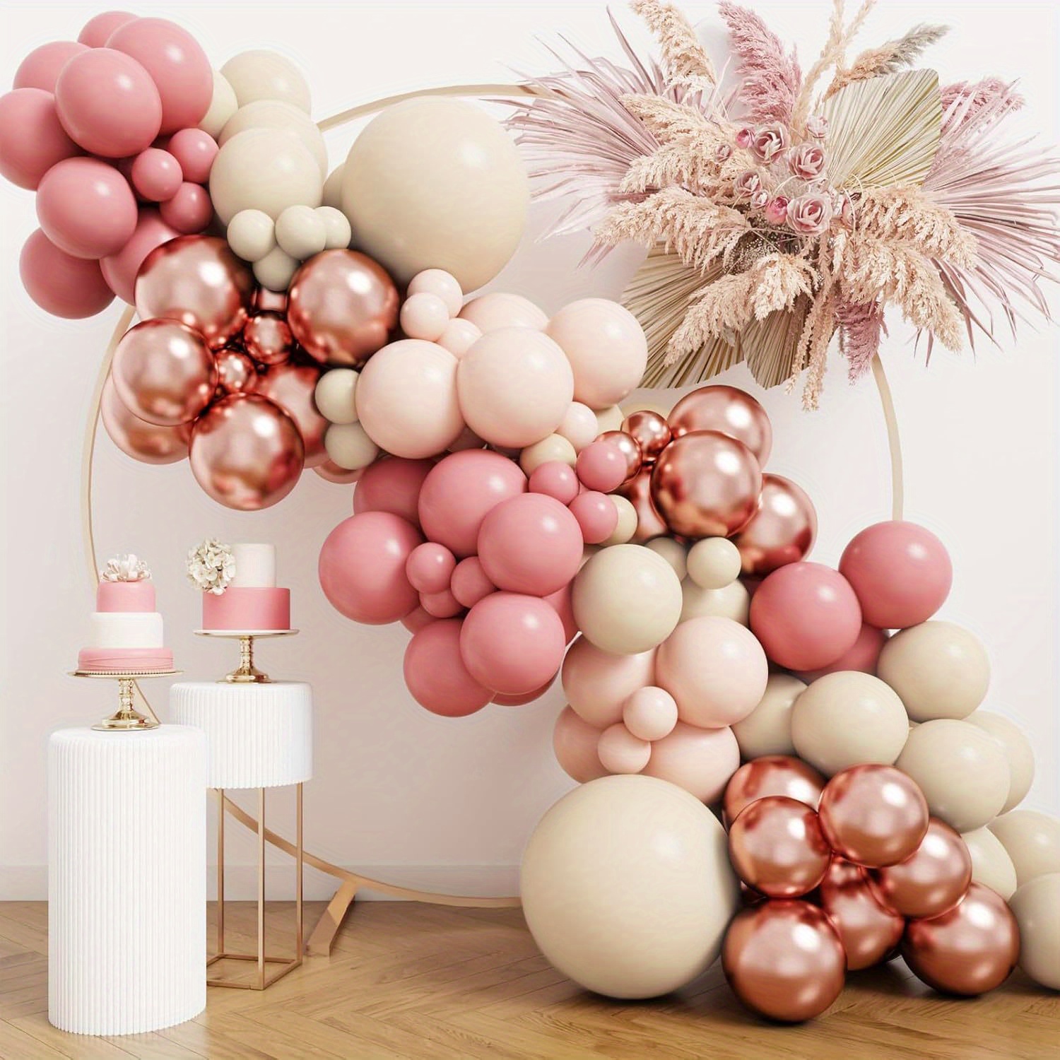 

107pcs Balloon Arch Kit - Emulsion Balloons For Parties - Versatile Celebration Set For Birthdays, Anniversaries, Gender Reveals, Baby Showers, And Baptisms - Ages 3-12 - No Electricity Required