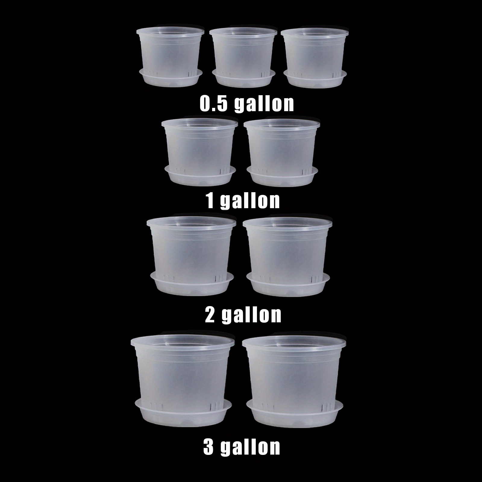 9pcs 8.5/ 7.7/ 6.3/ 4.7 Inch High-quality Resin Flower Pots with Tray, with Air and Water Holes, Have Good Air Permeability and Are Conducive to Root Growth, Suitable for Balconies, Indoors, and Outdoors