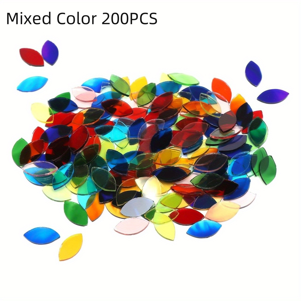 200pcs/pack Color Ultra Thin Transparent Leaf Glass Mosaic Patch Diy Glass Sheet Turkish Mosaic Lamp Handmade Art Material, Diy Craft Materials