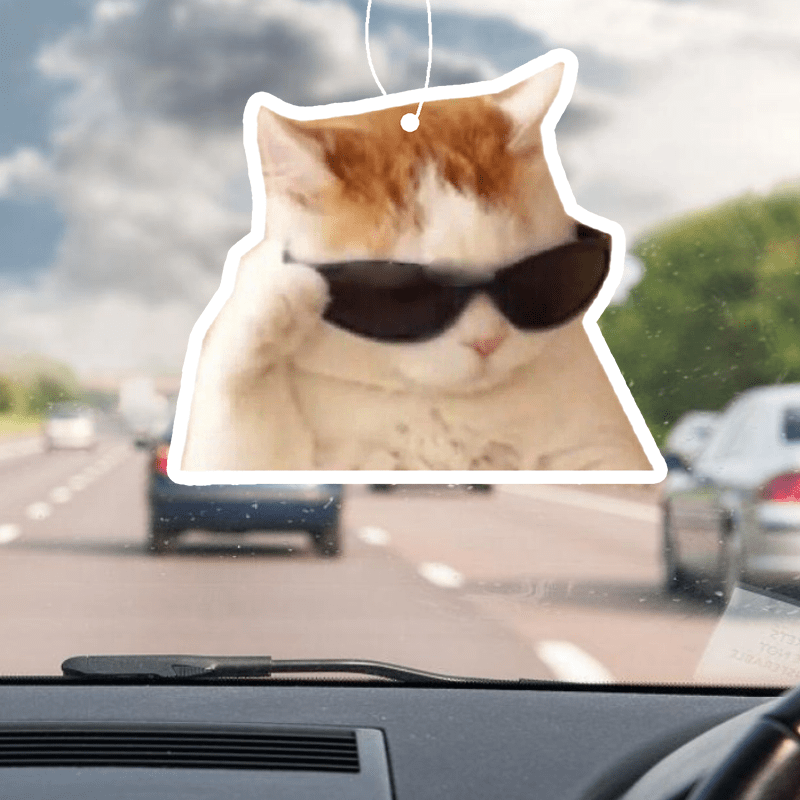 

Cool Cat Glasses-shaped Paper Hanging Car Air Freshener, Scented Tablet, 1pc - Aromatherapy Auto Fragrance, Vehicle Interior Accessory, Fresh Scent Pendant