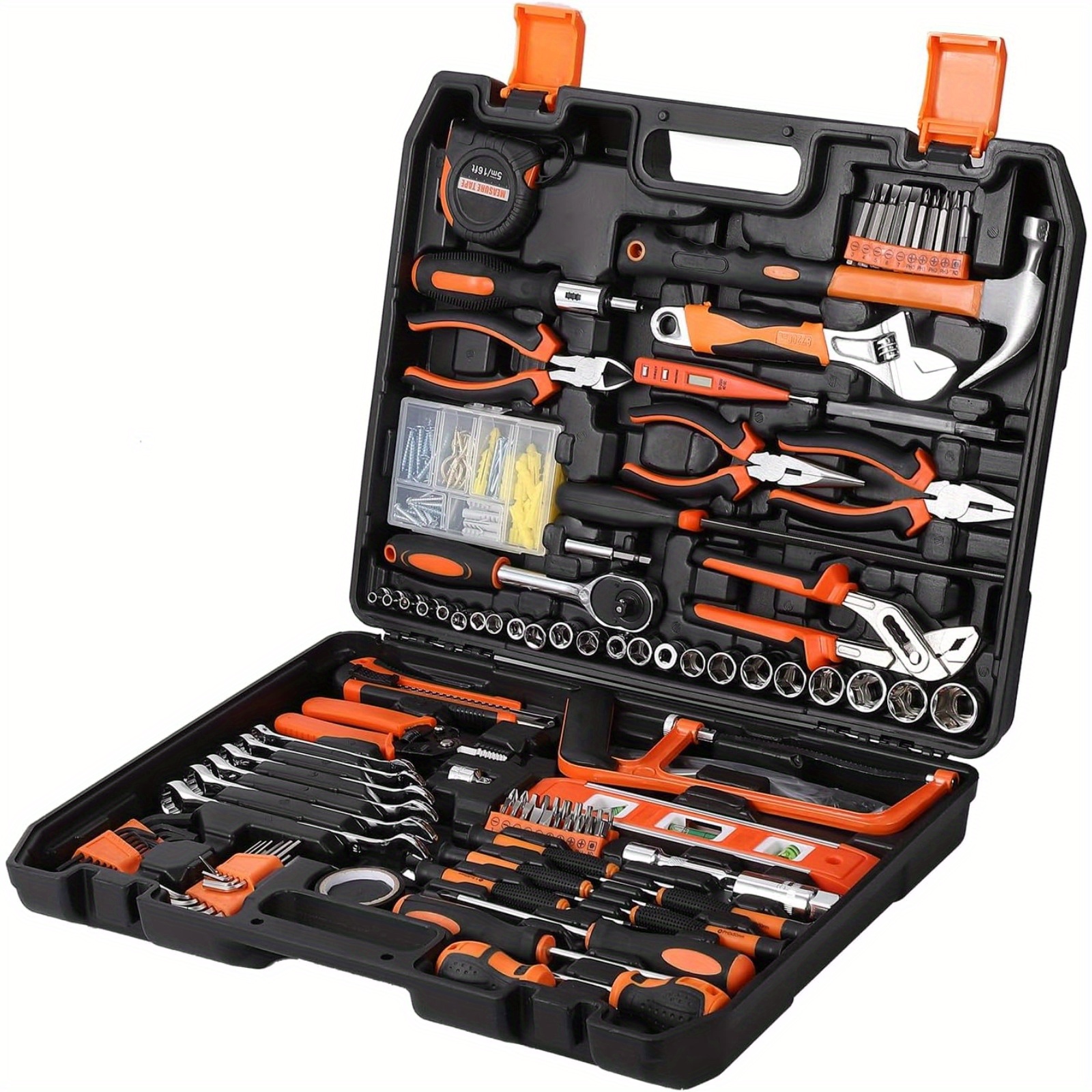 

236 Piece Tool Set, Auto Repair Tool Combination Package, Socket Wrench Mixed Tool Set Hand Tool Kit With Plastic Toolbox Storage Case, Complete Household Tool Box With Essential Tools