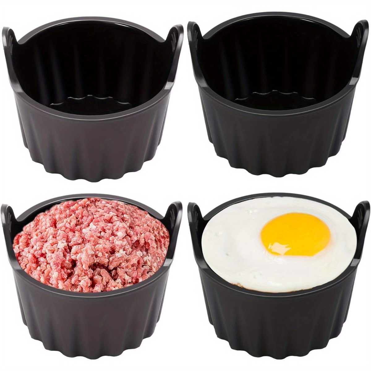 

4pcs Air Egg Molds - , Bpa-free Ramekins For In & Stovetop - Dishwasher Safe