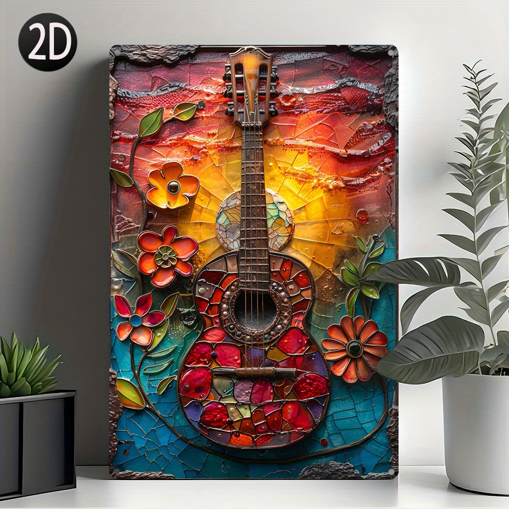 

& Music Metal Tin Sign - 8x12 Inches, Spring/summer Decor, Ideal Gift For Boys, Wall-mounted Aluminum Plaque For Home, Apartment, Bathroom