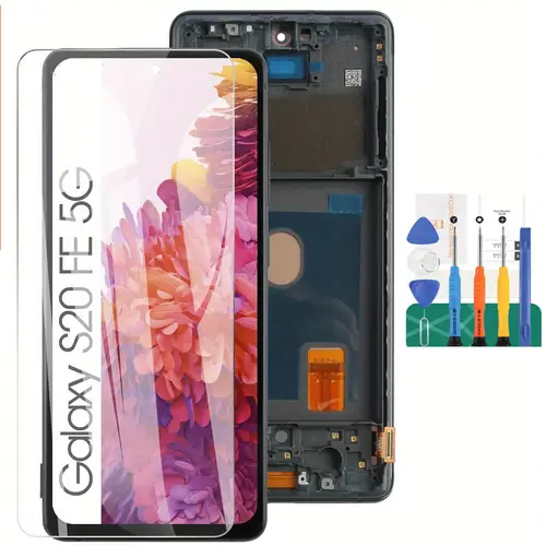 oled screen for samsung galaxy s20 fe 2022 screen replacement for samsung s20 fe 5g lcd screen g781b g781 display assembly repair parts with frame with fingerprint function