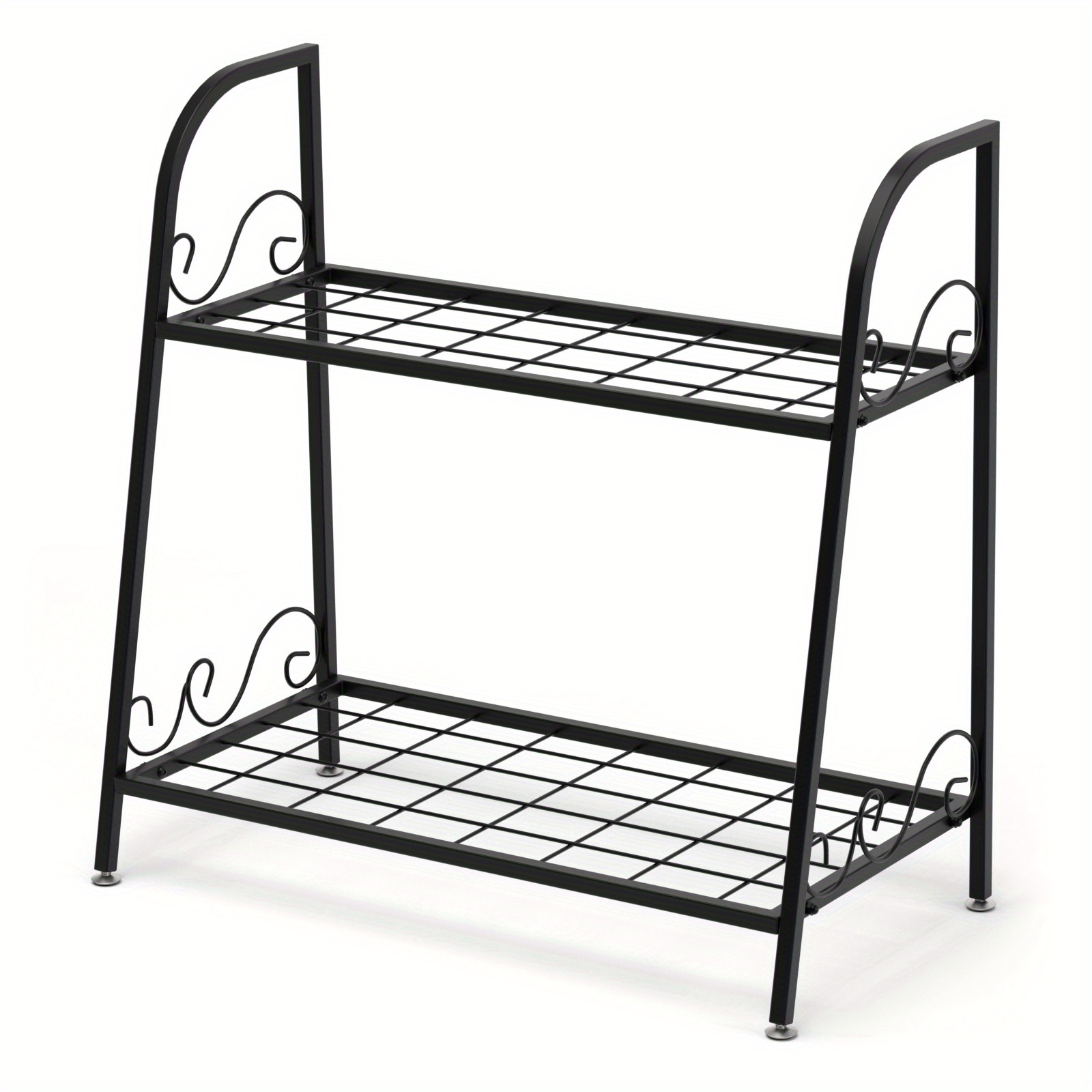 Image of 2-tier Metal Plant Stand, Multifunctional Plant Shelf, Exhibition Shelf For Indoors And Outdoors, Plant Shelf, Flower Shelf For Patio, Garden, Balcony