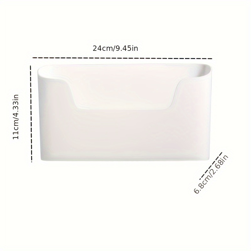 Image of 2pcs Punch-free Wall-mounted Plastic Storage Bins For Kitchen, Bathroom, Office - Cabinet Door Organizer For Home Supplies, Kitchen Organizers And Storage