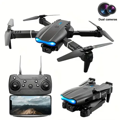 e99 with dual cameras foldable remote controlled toy 2 batteries a and landing for indoor and outdoor use suitable for beginners with a free 32gb memory card making it for christmas halloween thanksgiving and couples