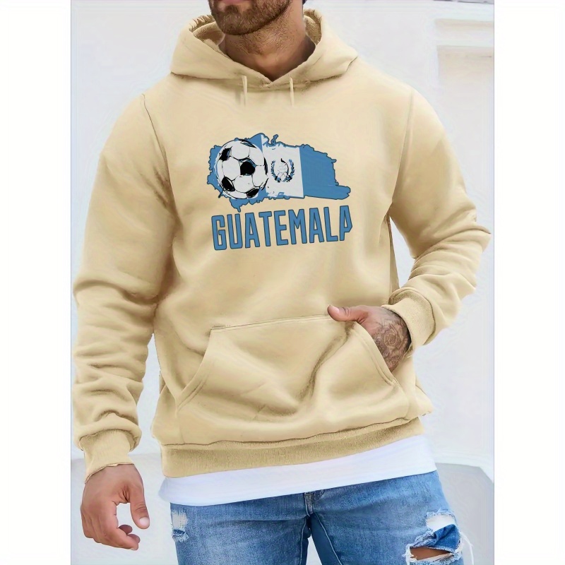 

Guatemala Graphic Print Men's Trendy Long Sleeve Hoodie, Warm Fleece Hooded Sweatshirt With Kangaroo Pocket, Casual Comfortable Versatile Top For Autumn And Winter, As Gifts