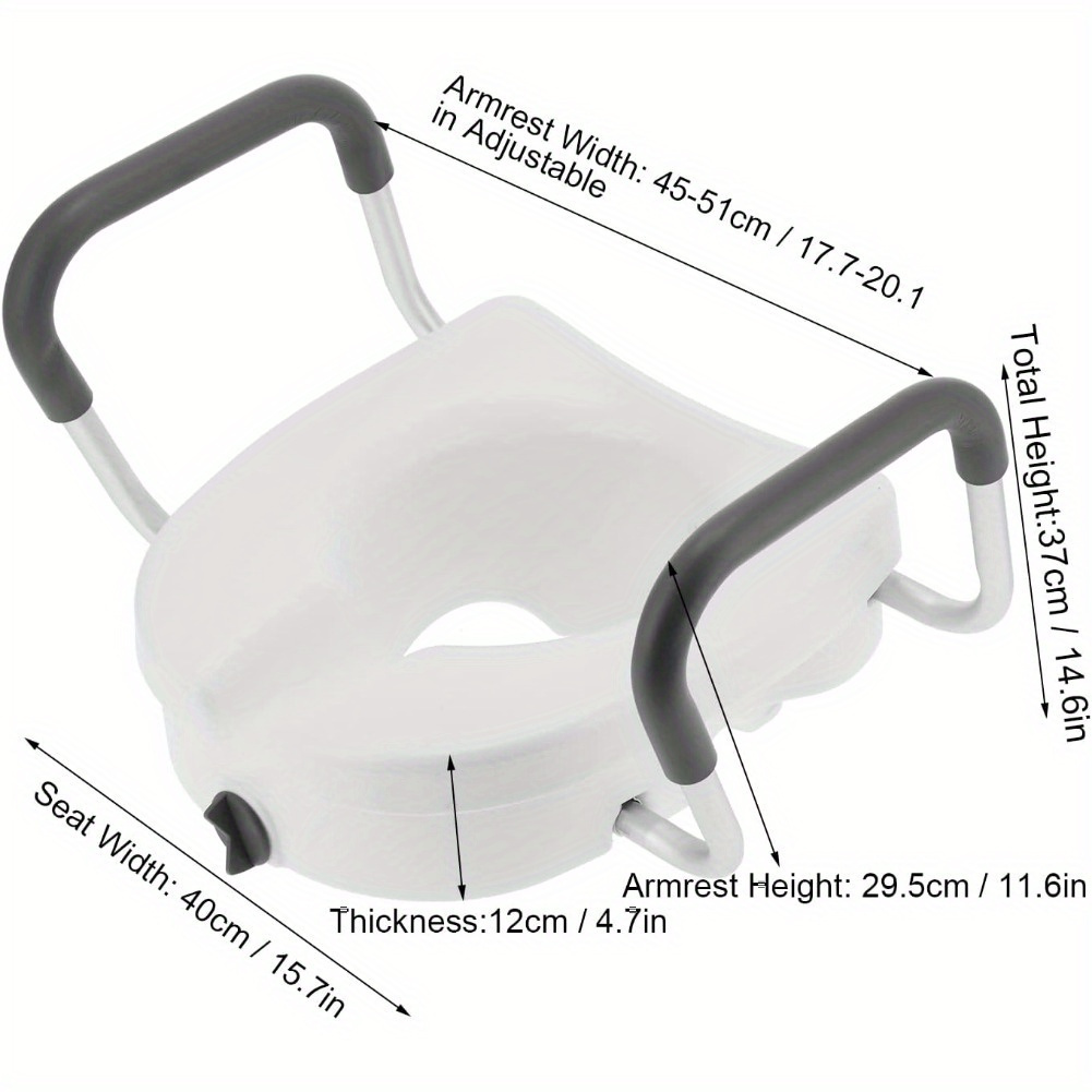 

Raised Toilet With Non-slip Grab Bars