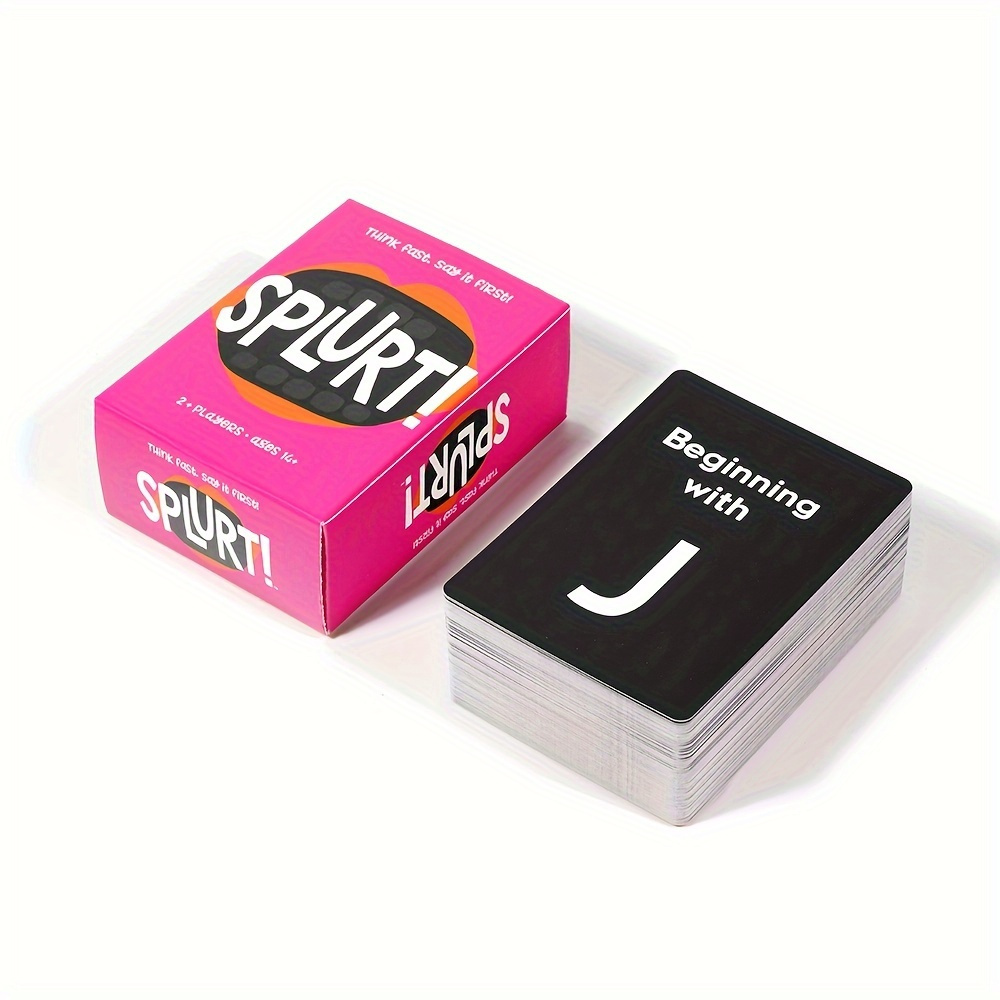 

Splurt! Quick-think & Say It First! Portable Party Card Game, Pink Edition For Ages 14+