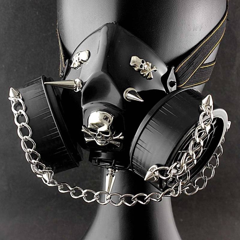 Skull Mask Steampunk Gothic Vintage Spikes Mask Goggles Cosplay