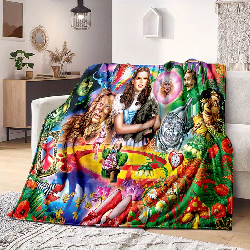 

Wizard Of Oz Themed Throw Blanket - Cozy Polyester, Perfect For Sofa, Bed, Office Naps & Outdoor Adventures - Versatile All-season Gift