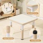 kids table and 2 chairs set height adjustable table and chairs with anti slip covers graffiti desktop arts crafts table for daycare classroom