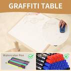 kids table and 2 chairs set height adjustable table and chairs with anti slip covers graffiti desktop arts crafts table for daycare classroom