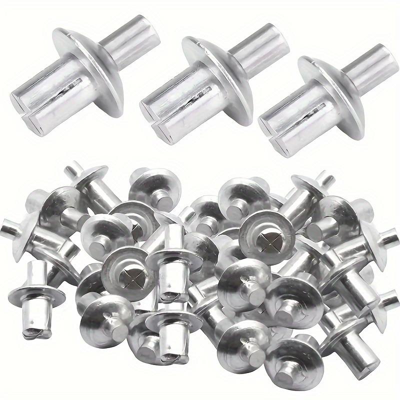 

100pcs Aluminum Alloy Push-in Rivets - Premium Polished, Strong Hold Hammer-in Rivet Assortment For Easy Installation, Durable & Corrosion-resistant