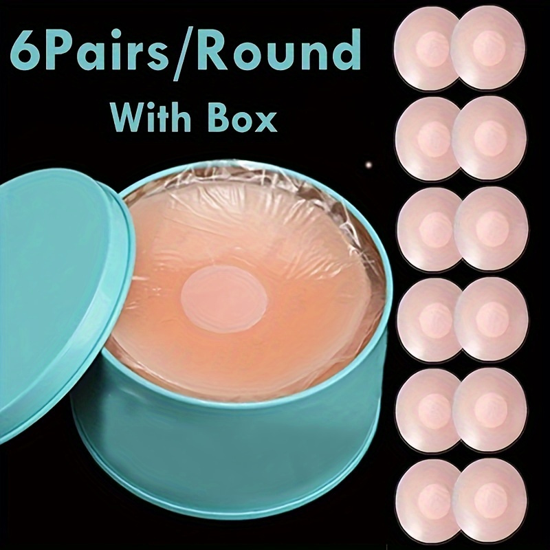 12pcs Silicone Nipple Covers - Reusable, Petal-Shaped Lift-In Bra Pads for Invisible Underwear, Hand Washable, No Dry Cleaning Needed, Breast Enhancement | Petal Design | Adhesive Pads