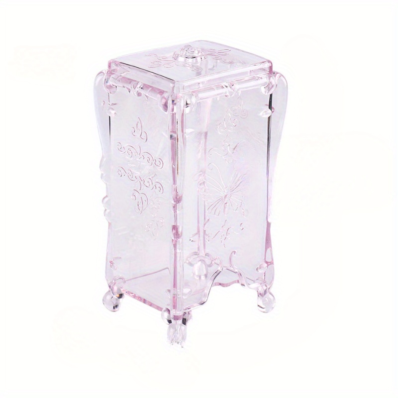 Transparente Acryl-Box Für Wattepads – 7,6x6,6x15,5 Cm, Mit Deckel, Für Make-up & Nagellackentferner