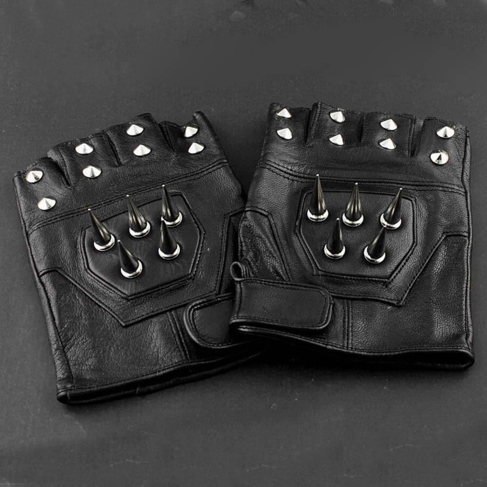 mens leather spike stud punk rocker driving motorcycle biker Temu