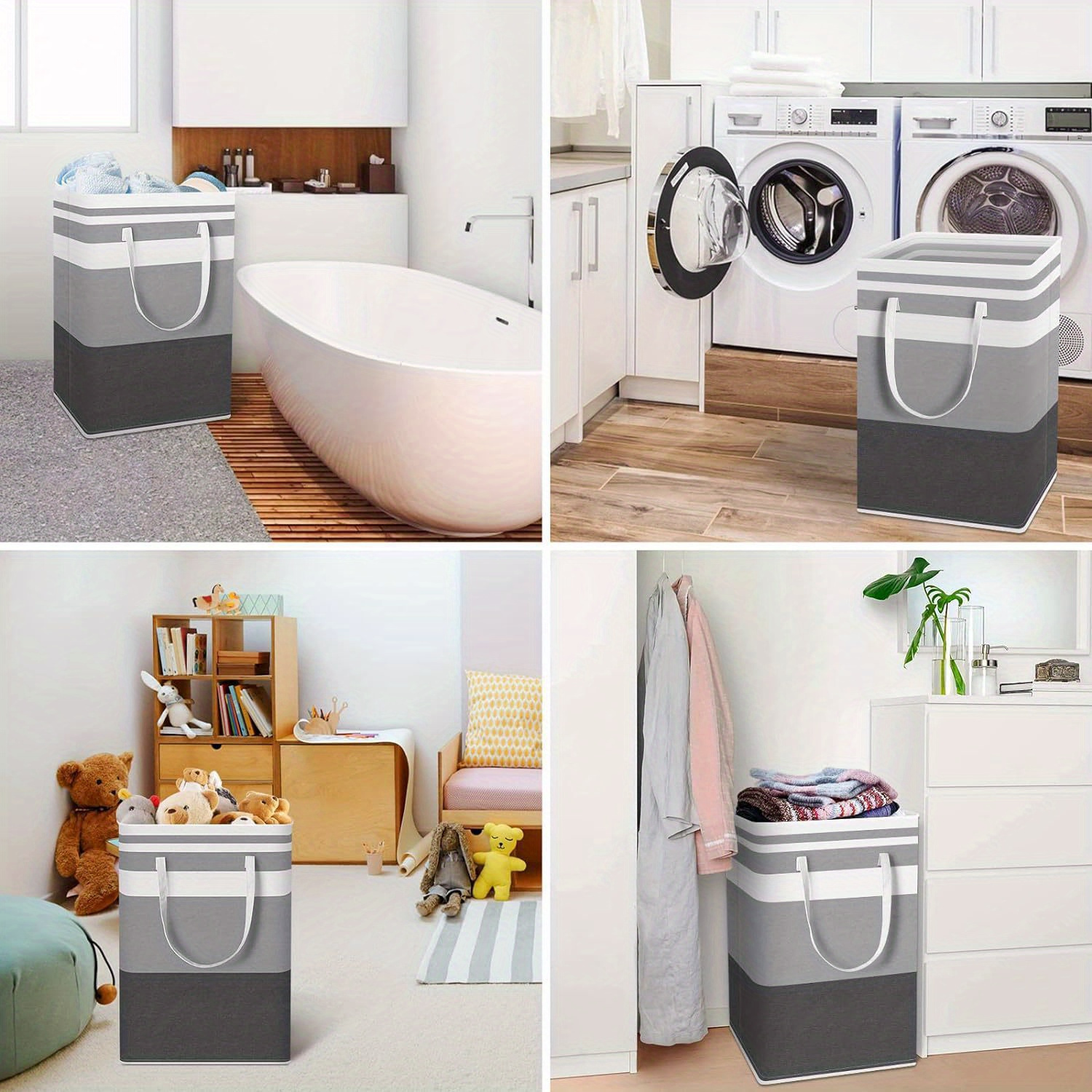 1pc extra large waterproof laundry basket sturdy freestanding clothes hamper with easy carry extended handles foldable design ideal for home and clothes shops details 2