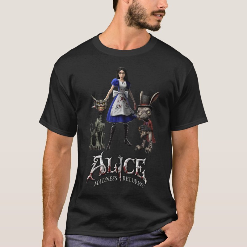 

Alice Madness Returns-alice , Cheshire Cat, T-shirt 14326 Funny Men’s Short Sleeve Graphic T-shirt Collection Black Zz