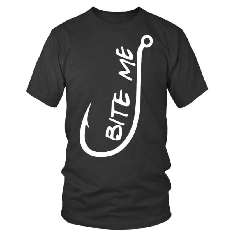 

Bite Me - Fishing Hook Funny T Shirts - Limited Edition 11284 Funny Men’s Short Sleeve Graphic T-shirt Collection Black Vv