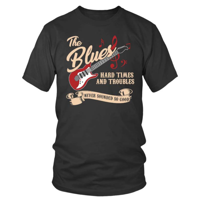 

Blues Music And Troubles 13990 Funny Men’s Short Sleeve Graphic T-shirt Collection Black Vv