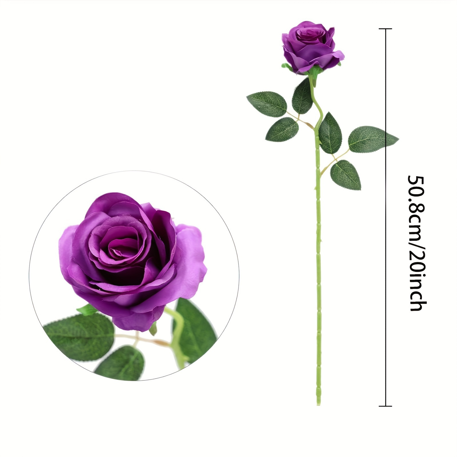 TEMU 5pcs Realistic Artificial Roses Bouquet - Lifelooking Fake Flowers With Stems & Leaves, Plastic Flower Arrangement Suitable For Wedding,