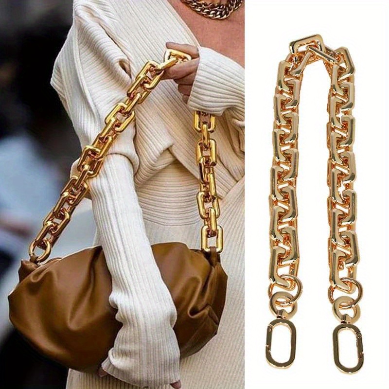 

1pc Acrylic Purse Chain Strap, Golden, Diy Purse Handle Replacement Chain For Shoulder Bag Accessories