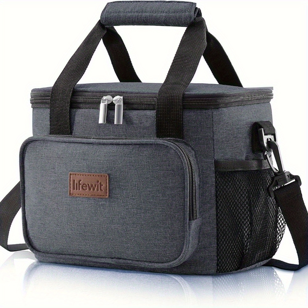 

Medium Lunch Bag Insulated Lunch Box Soft Cooler Cooling Tote, Dark Grey 12-can (8.5l)