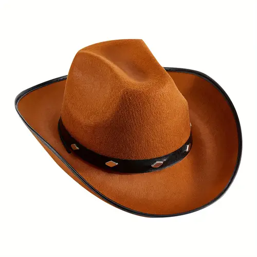 women cowboy hat soft non woven fabric wide brim roll up western large thick cap for