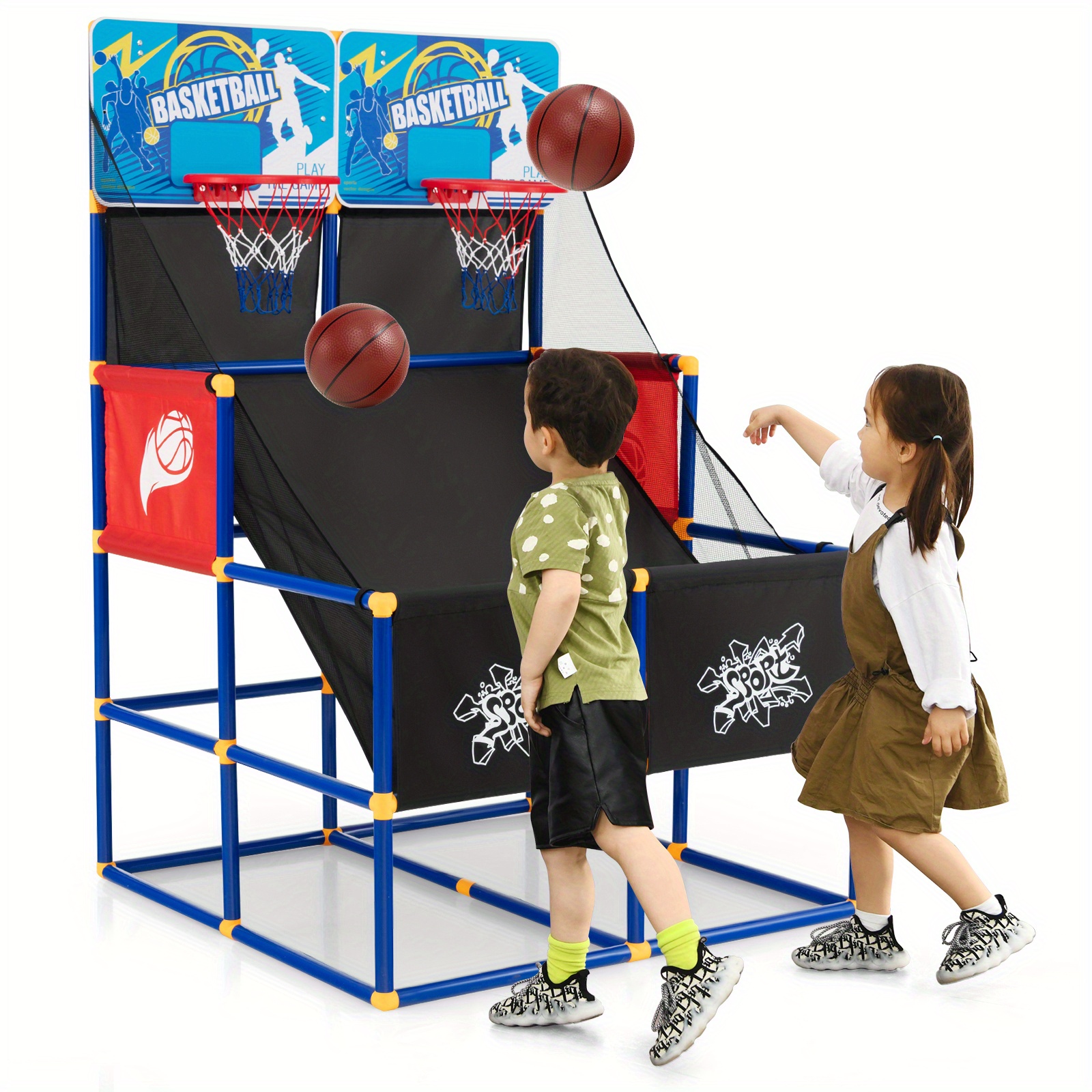 

Maxmass Kids Dual Shot Basketball Arcade Game W/4 Balls Pump Easy Quick Assembling Gift